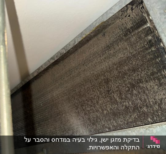 יחידת מיזוג אוויר עם צינורות וחלקים מתכתיים